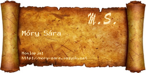Móry Sára névjegykártya